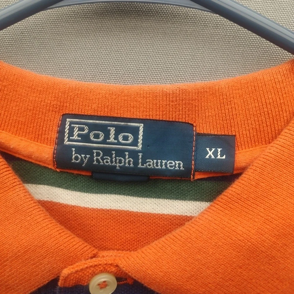 Ralph‎ Lauren Men's Shirt Multicolored Striped Pullover Polo Short Sleeve XL
